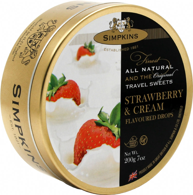 Simpkins Travel Sweets, Strawberry & Cream