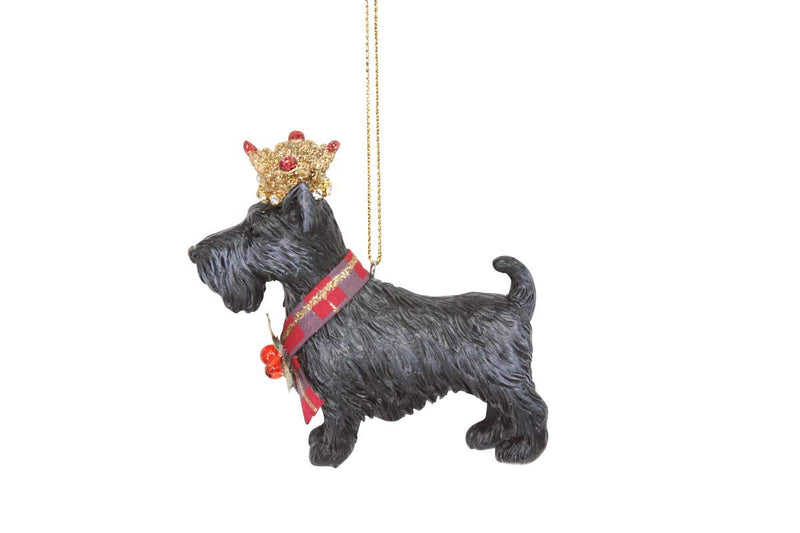 Gisela Graham Tree Decoration, Scottie Dog with Crown