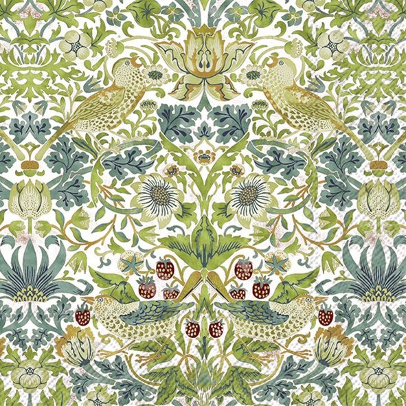 Emma Bridgewater Cocktail Napkins, Strawberry Thief White