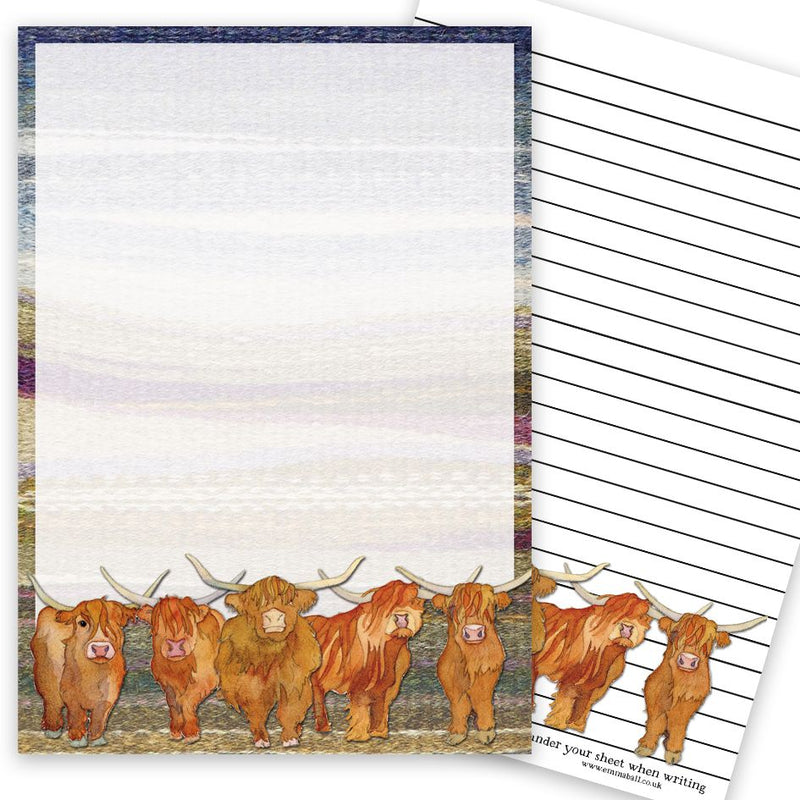 A5 Pad, Emma Ball, Highland Coos