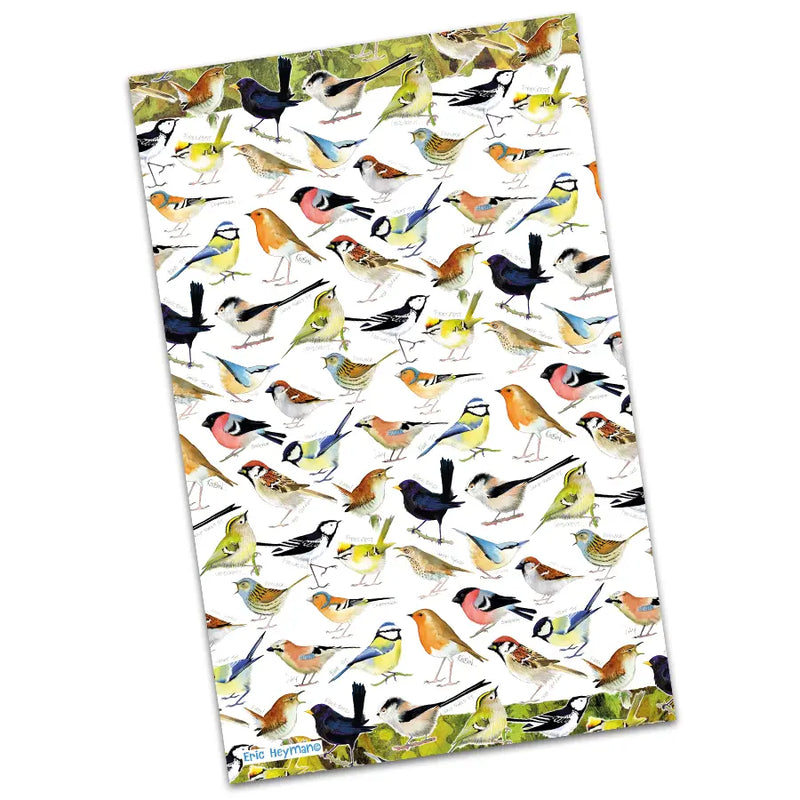 Emma Ball Cotton Tea Towel, British Birds