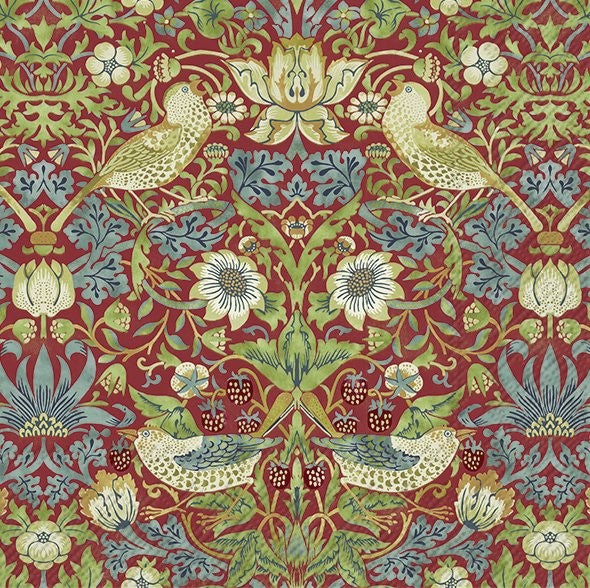 Emma Bridgewater Lunch Napkins, Strawberry Thief Red