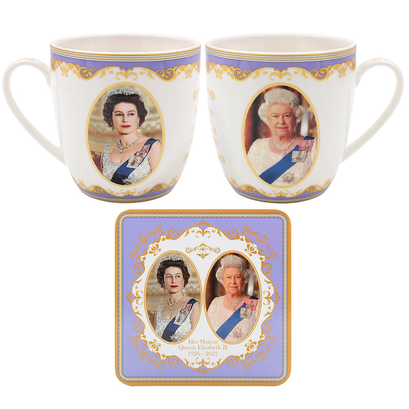 Royal Heritage Queen Elizabeth II China Mug & Coaster Set