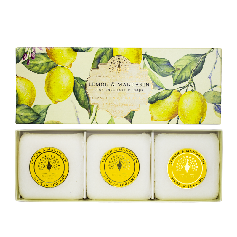 English Soap Company Gift Box, Lemon & Mandarine Soaps