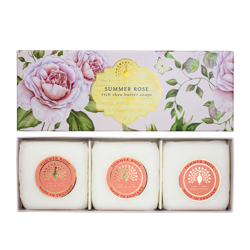 English Soap Company Gift Box, Summer Rose Soaps