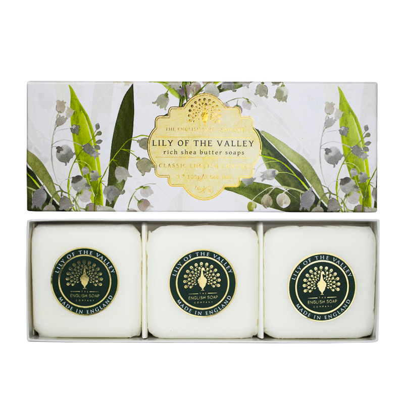 English Soap Company Gift Box, Lily of the Valley Soaps