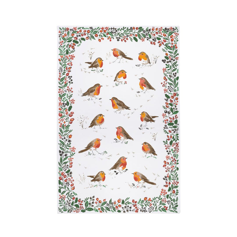 Ulster Weavers Cotton Tea Towel, Robins & Berries