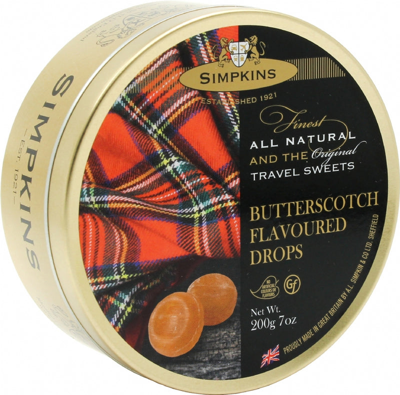Simpkins Travel Sweets Tin, Butterscotch, 200g