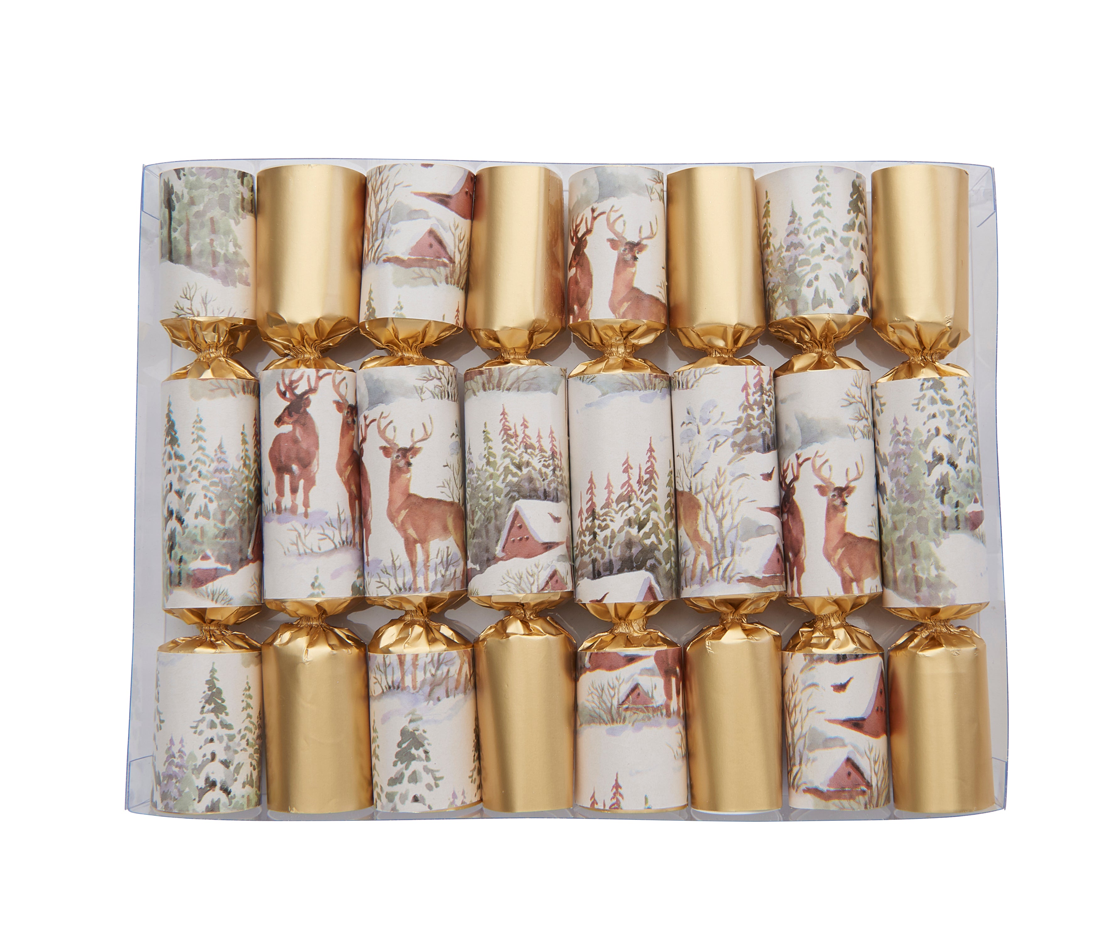 Robin Reed Mini Christmas Crackers, 8, Deer