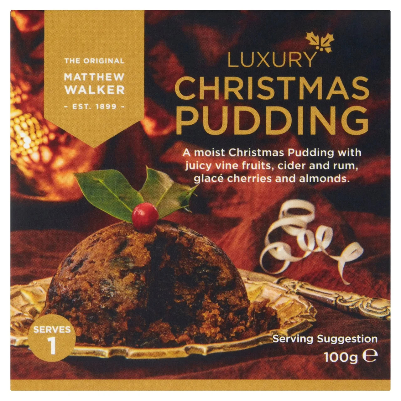 Mathew Walker Luxury Christmas Pudding, 100g