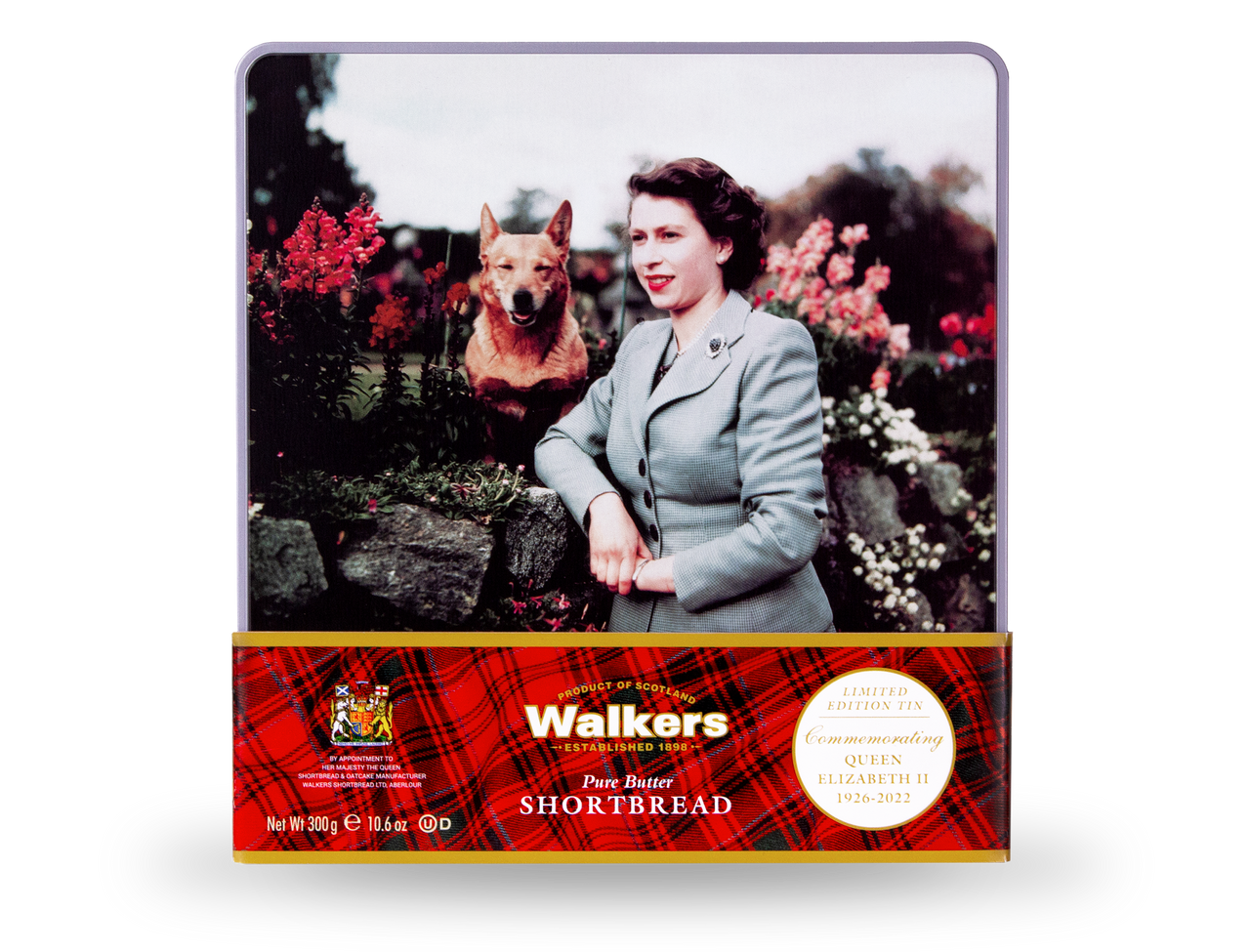 Walkers Shortbread Commemoration Tin, Queen Elizabeth II, 300g