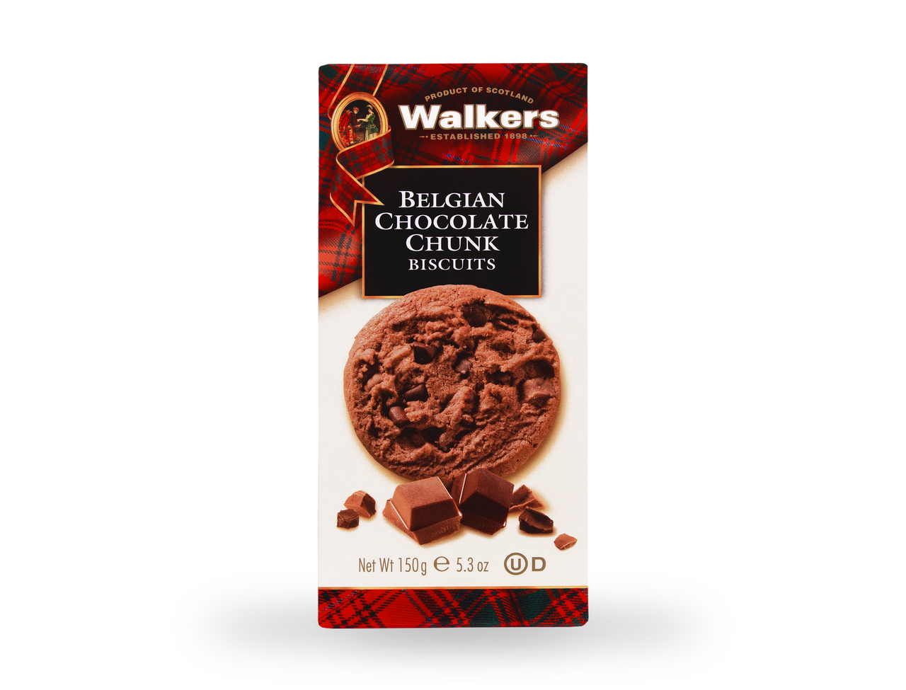 Walkers Belgian Chocolate Chunk Biscuits, 150g