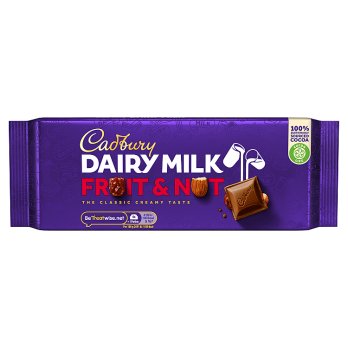 Cadbury Dairy Milk Fruit & Nut, 180gs