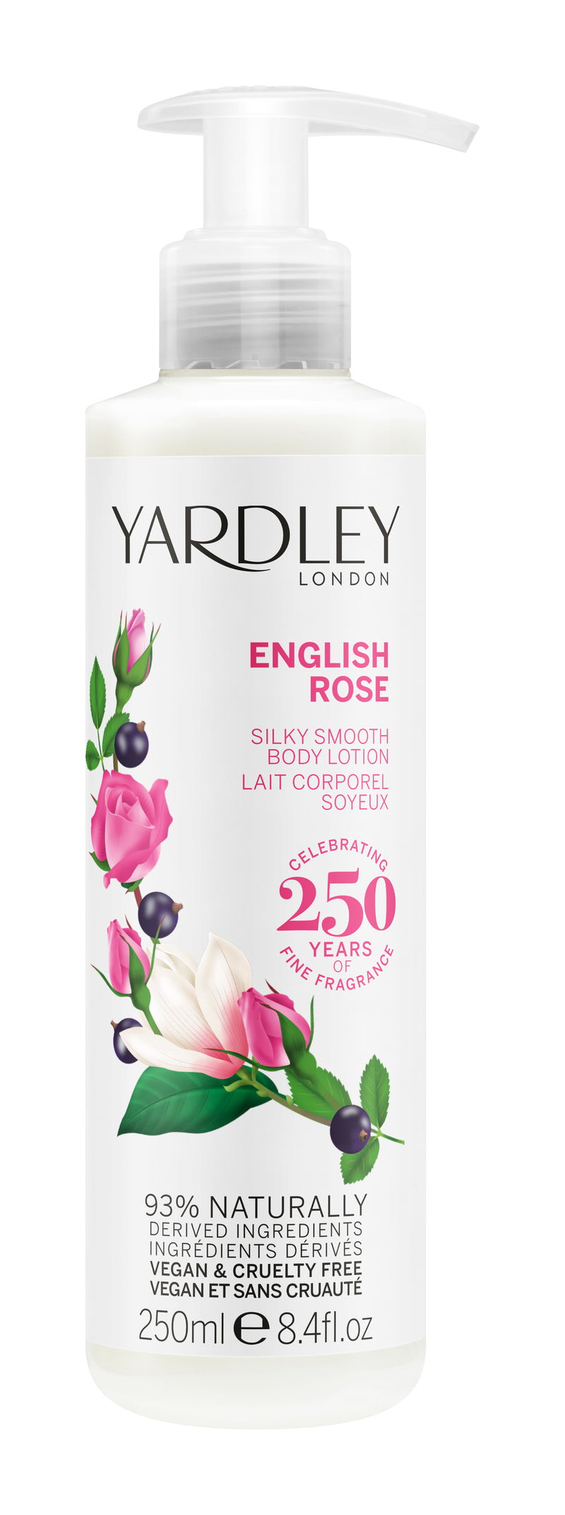 Yardley Body Lotion, English Rose, 250ml