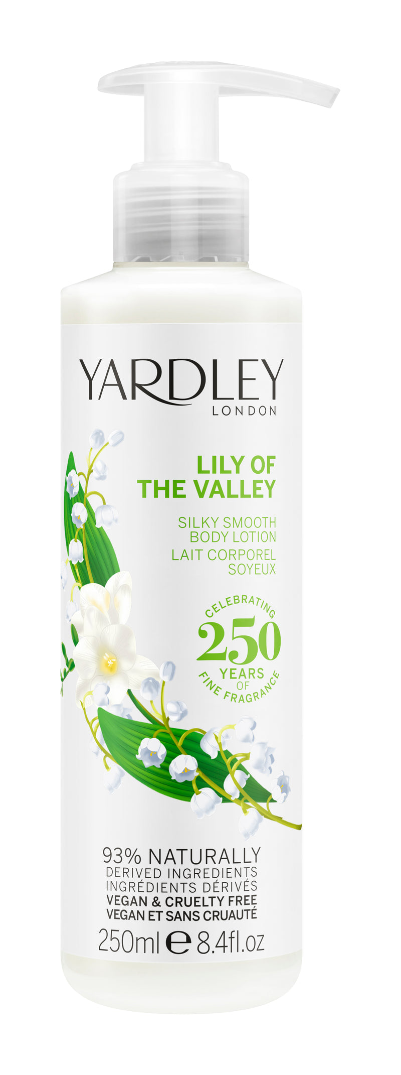 Yardley Body Lotion, Lily of the Valley, 250ml