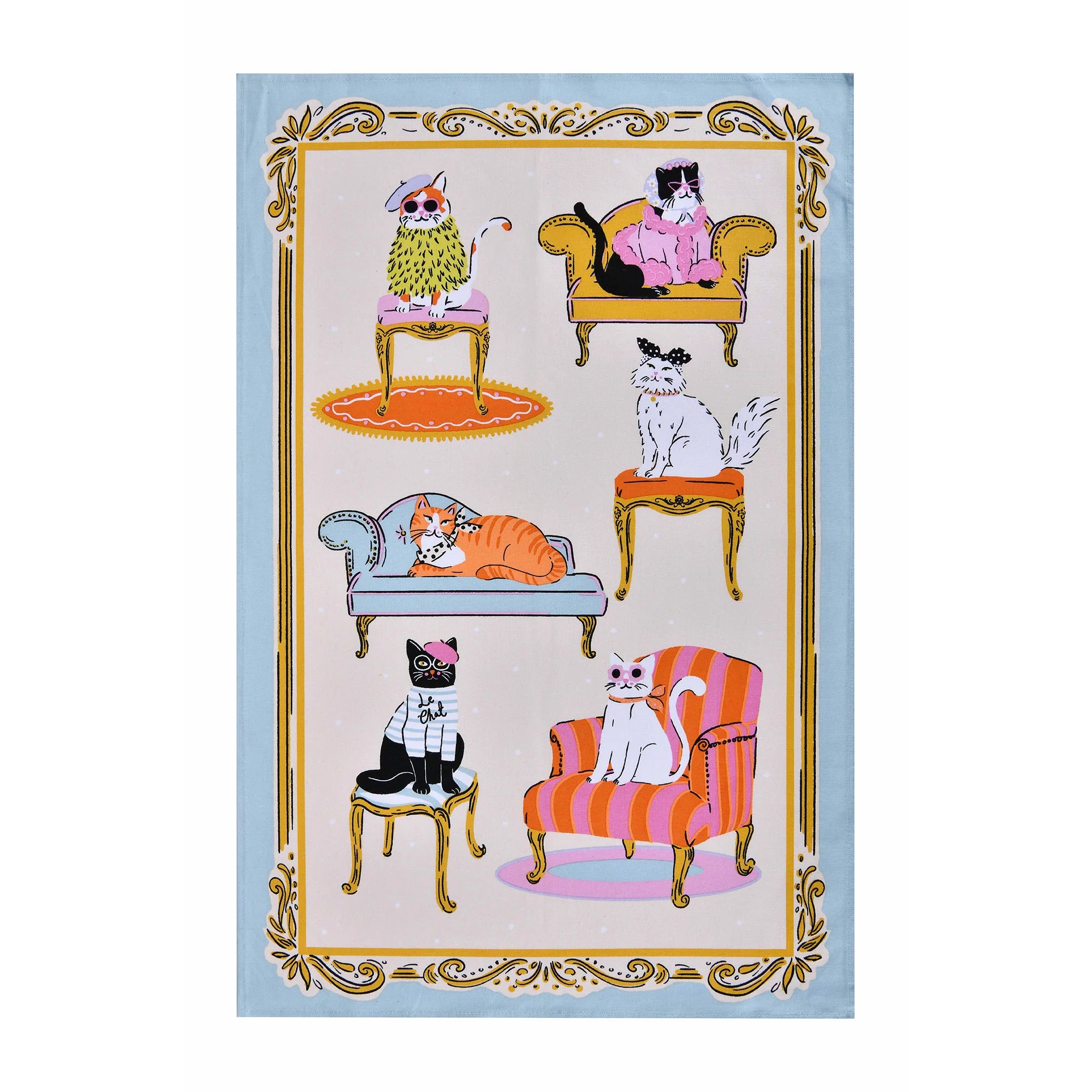 Ulster Weavers Cotton Tea Towel, Christmas Cool Cats