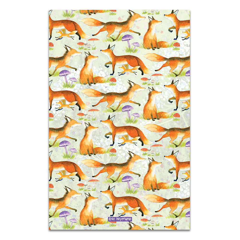 Emma Ball Cotton Tea Towel, Foxes