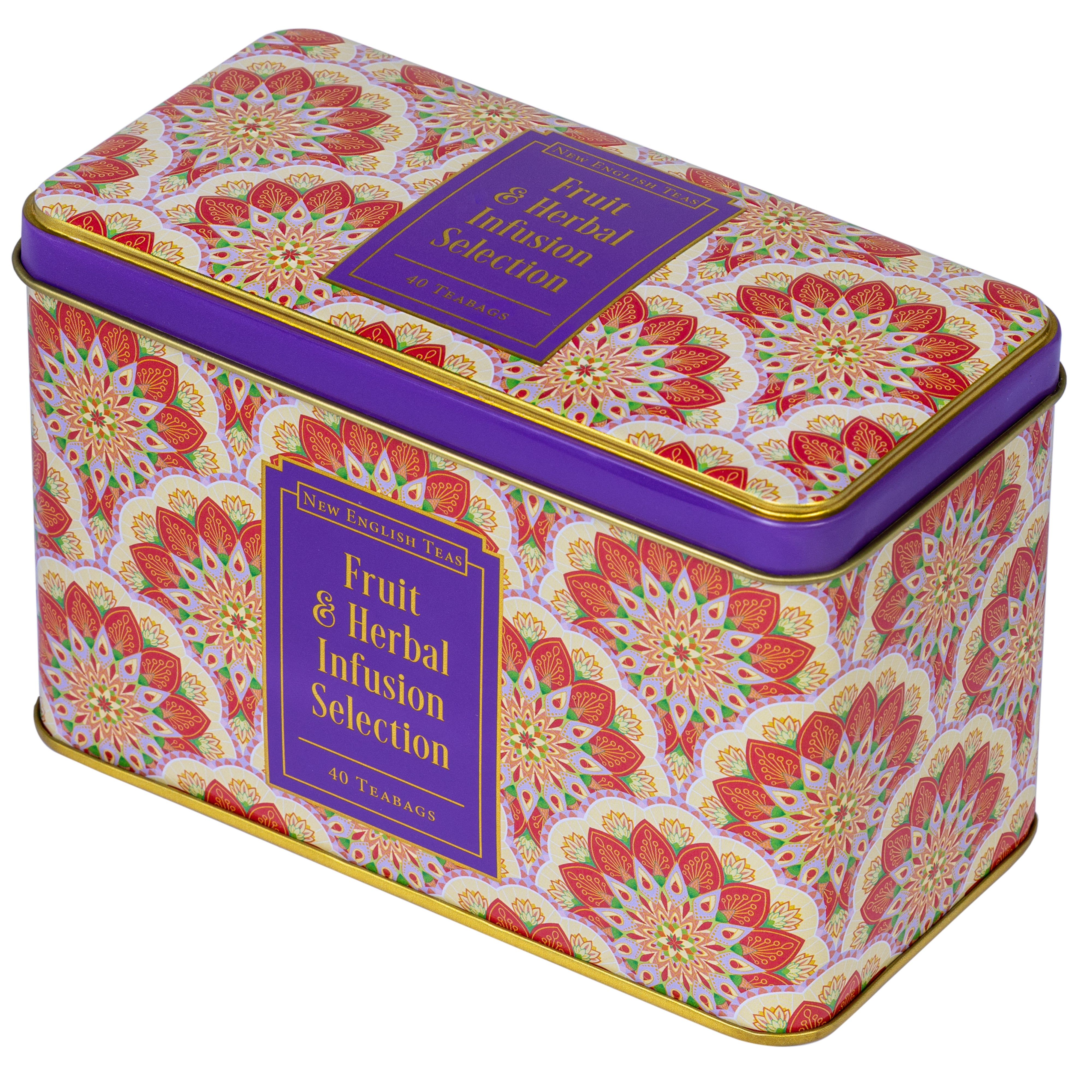 New English Teas Caddy, Fruit & Herbal Tea, 40 teabags