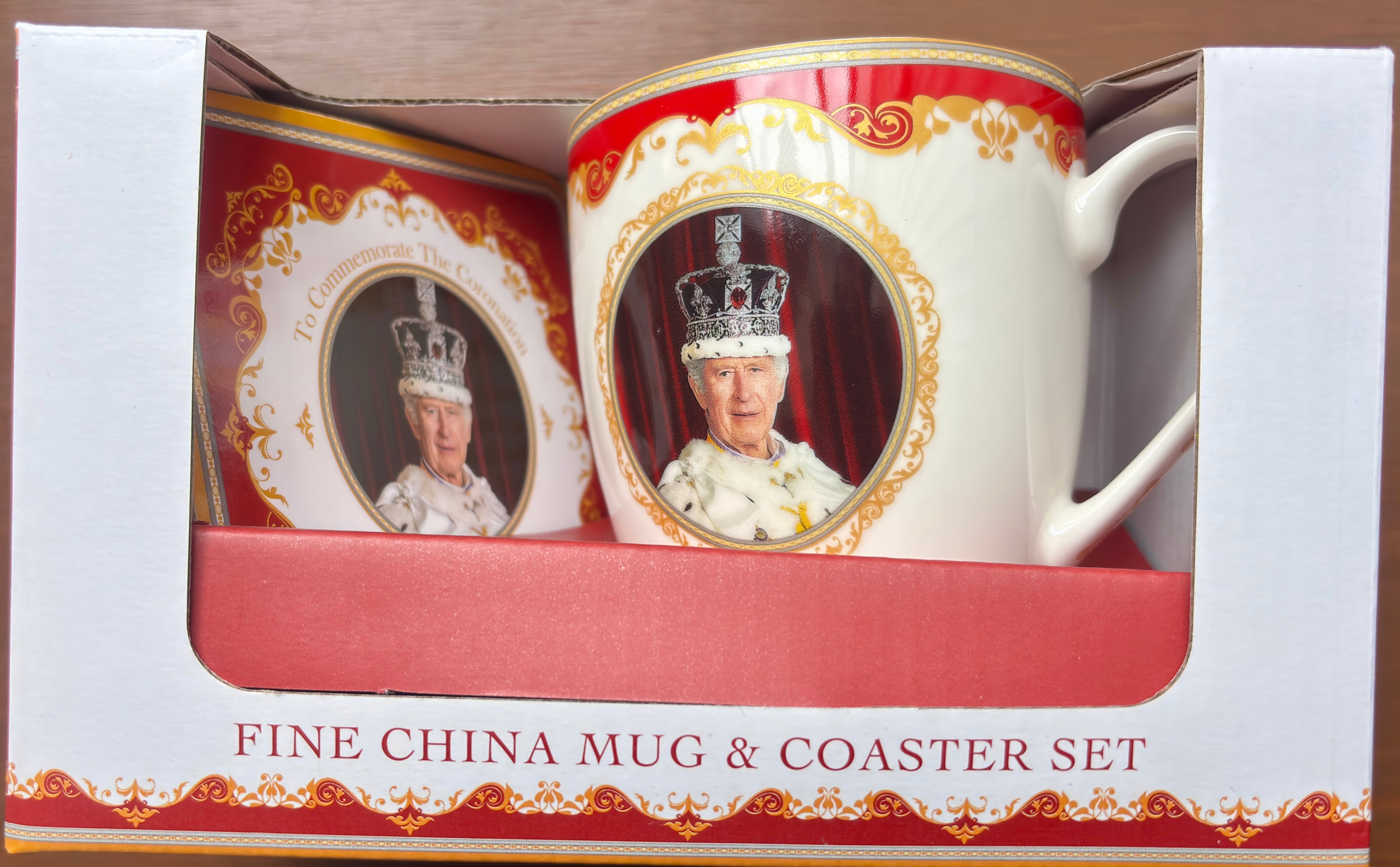 Royal Heritage King Charles III China Mug & Coaster Set