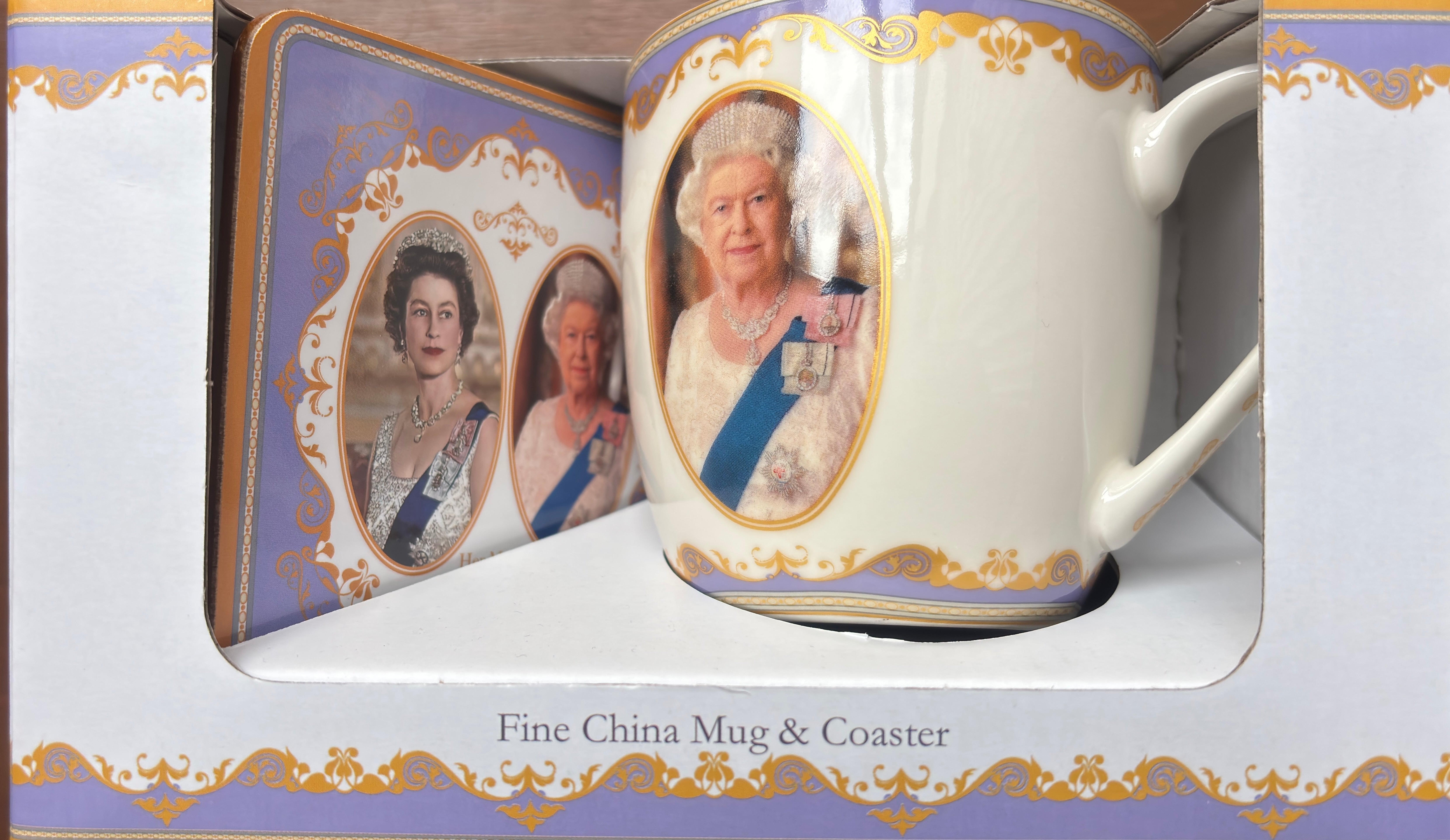 Royal Heritage Queen Elizabeth II China Mug & Coaster Set