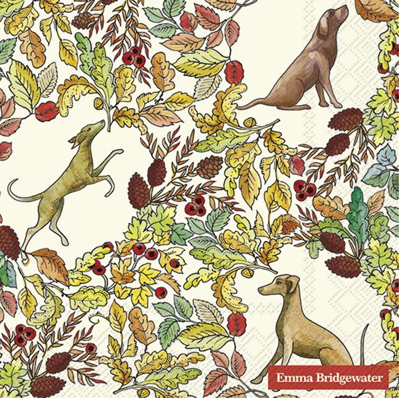 Emma Bridgewater Lunch Napkins, Dog in Woods
