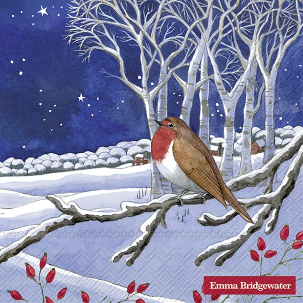 Emma Bridgewater Lunch Napkins, Midnight Robin