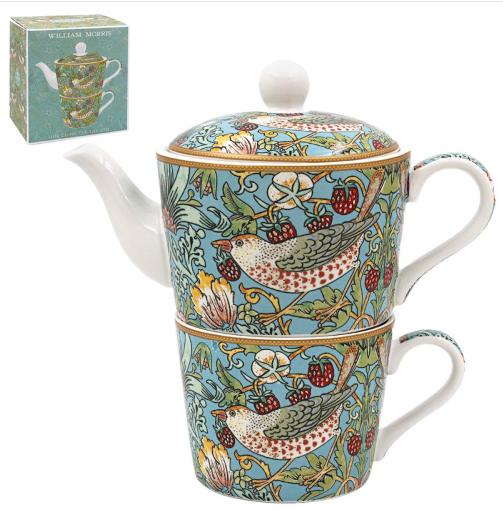 William Morris Strawberry Thief Fine Tea for One Set