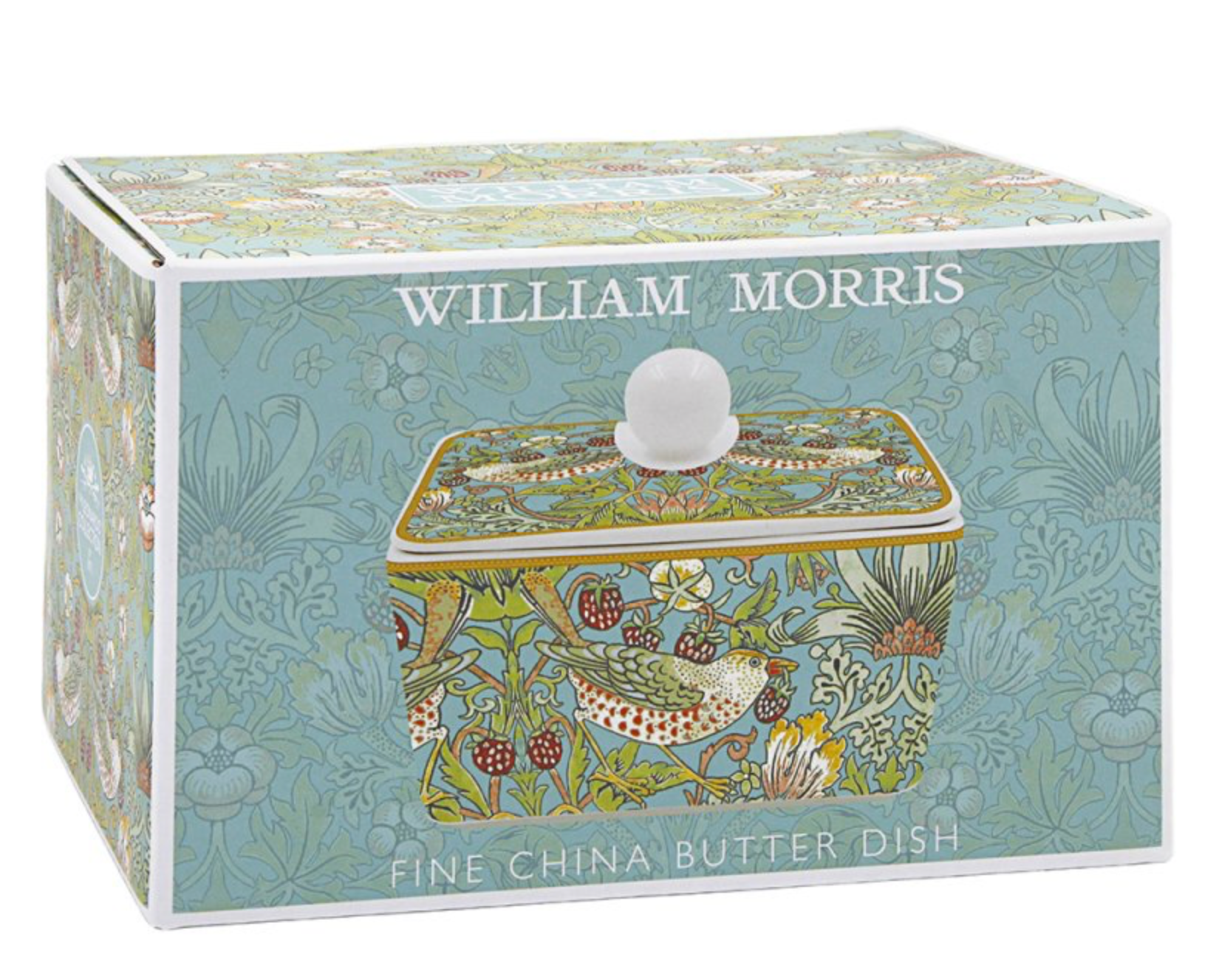 William Morris Strawberry Thief Fine China Butter Dish