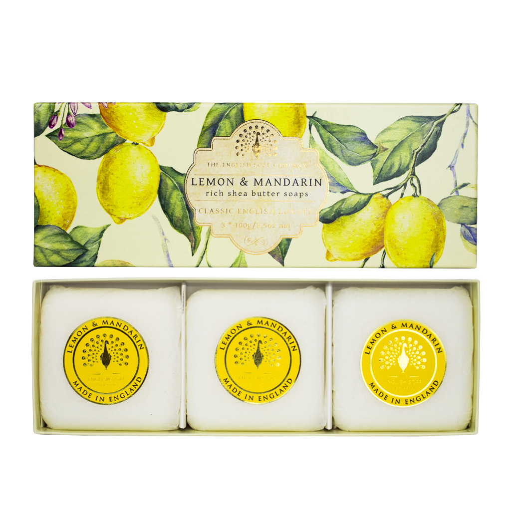 English Soap Company Gift Box, Lemon & Mandarine Soaps