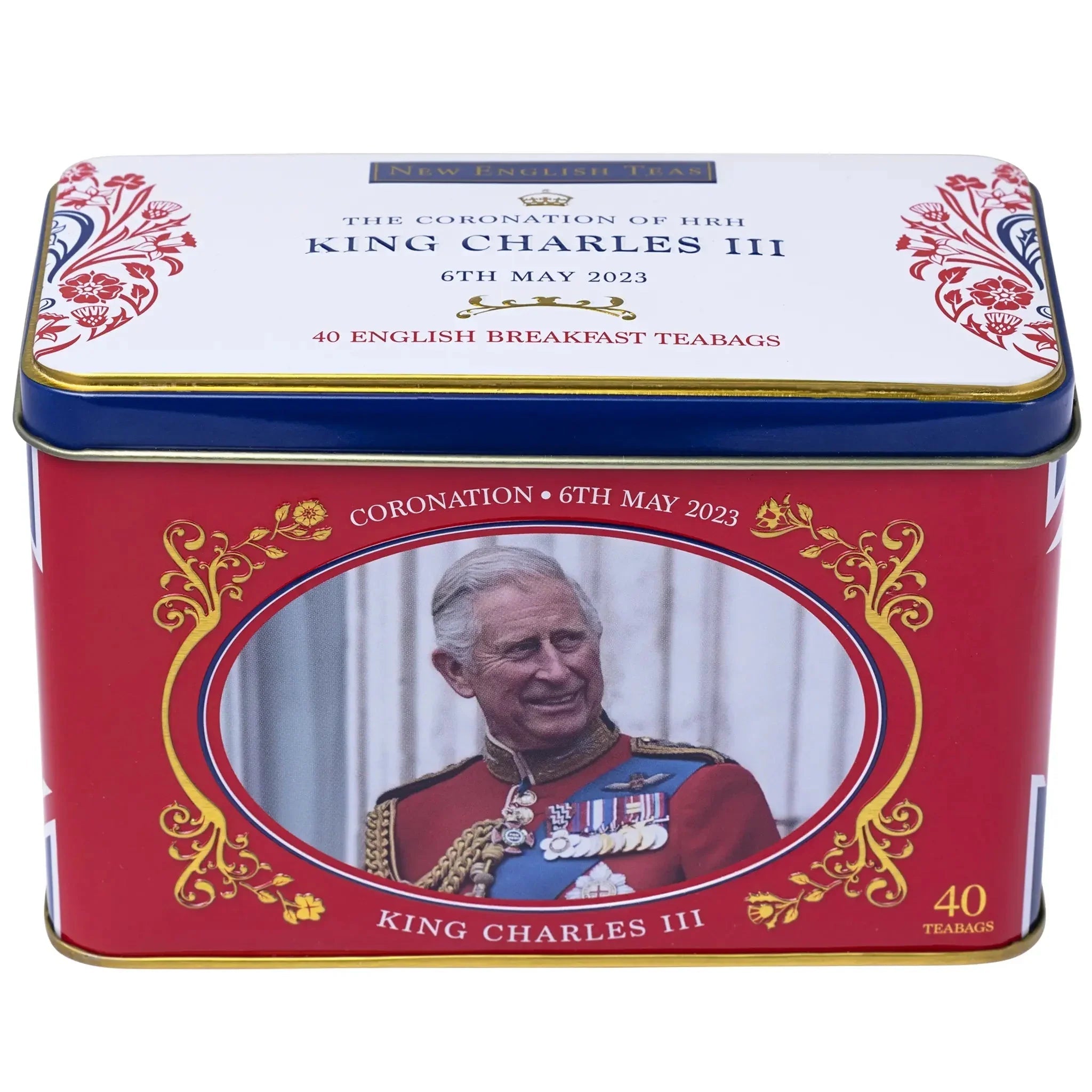 New English Teas Souvenir Teedose, Krönung King Charles III., 40 Beutel