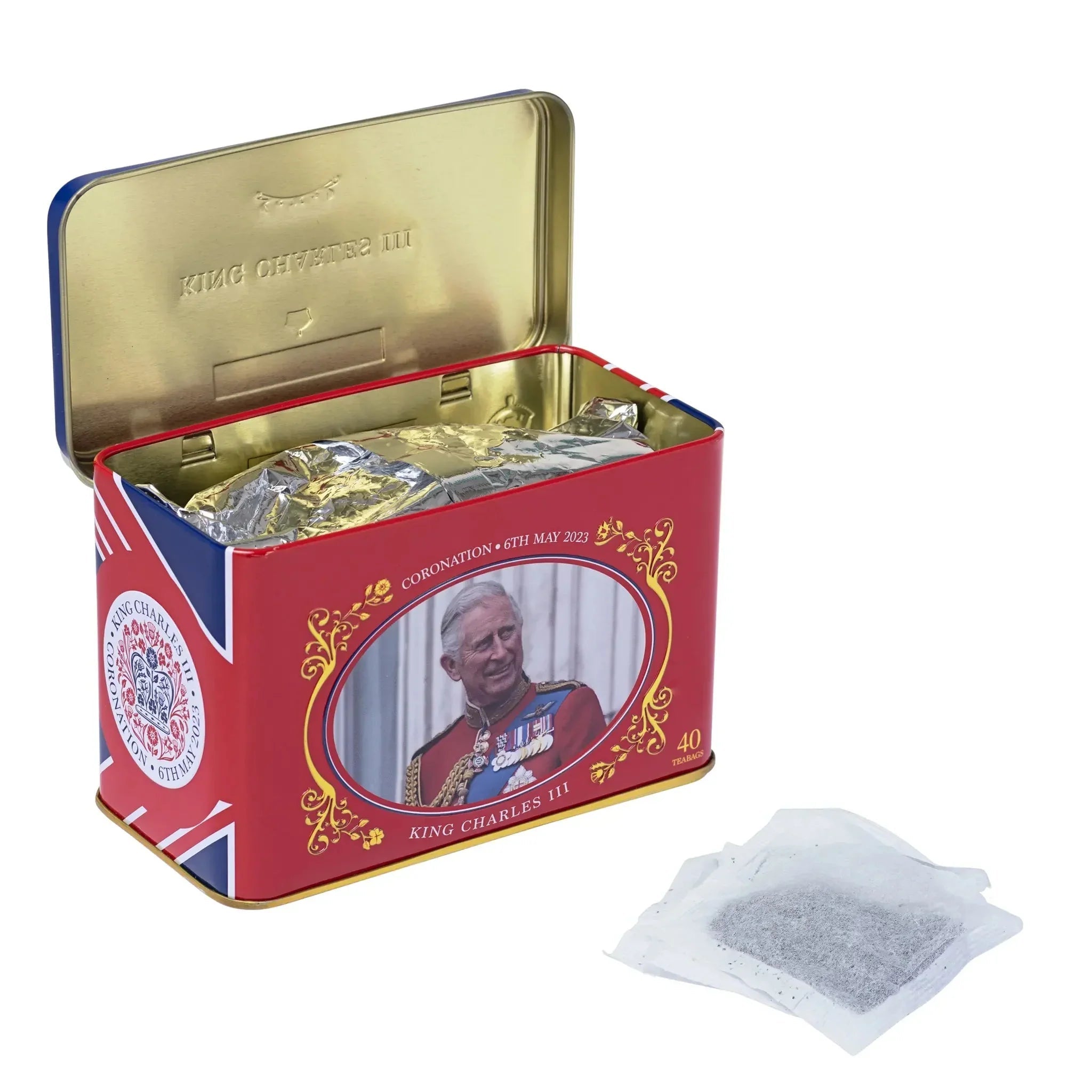 New English Teas Souvenir Teedose, Krönung King Charles III., 40 Beutel
