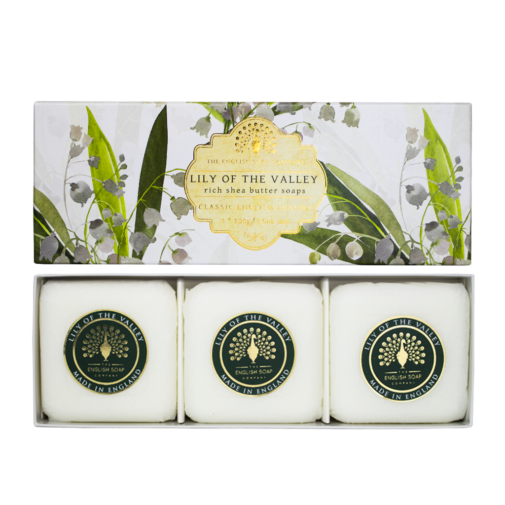English Soap Company Gift Box, Lily of the Valley Soaps